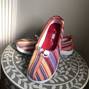 SAS Women’s Funk Slip-On Loafer Lava Stripe sz 7